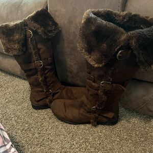 Brown Faux Fur Lined Women's Boots